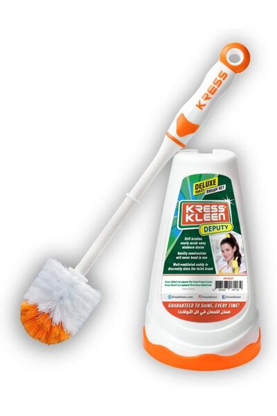 Kress Kleen Deluxe Toilet Brush Set, Color may vary - Assorted color