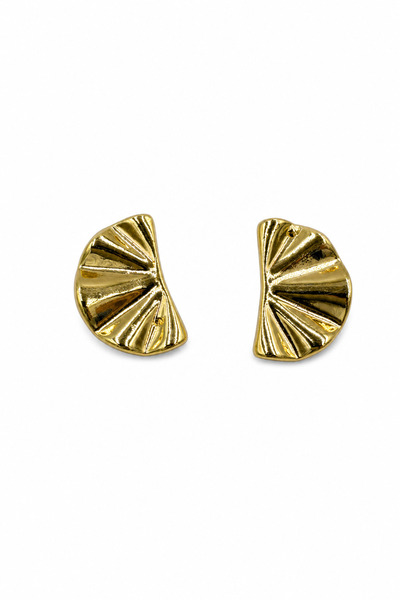 Jack Ferrero Yellow Color Wavy Fan Design Bijouterie Earrings Stylish and Mod...