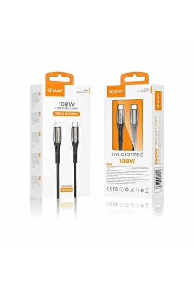 X-start Type-C към Type-C 100W SJX135CC LED 1м Черен кабел
