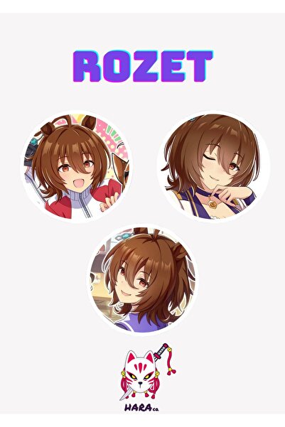Hara Company Umamusume Oyunu Agnes Tachyon Rozet Seti / Çanta Süsü