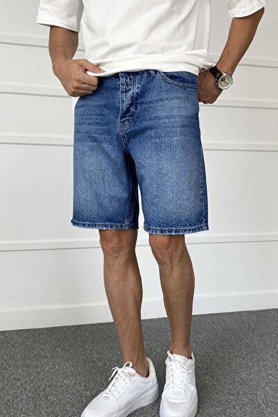 Alışveriş Sokağı Ripped Detailed Stonewashed Jean Shorts
