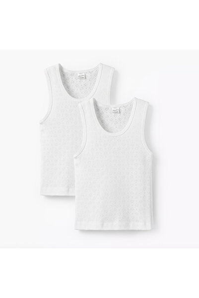 Juniors Solid Sleeveless Vest - Set of 2
