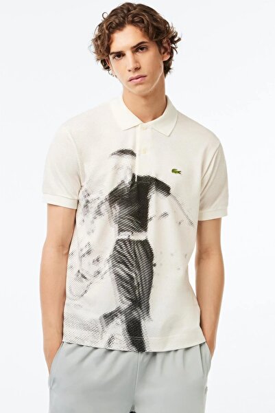 Lacoste L.12.12 Men's Rene Print Classic Fit Polo T-Shirt Graphic Printed Org...