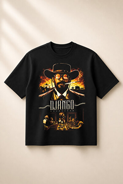 SVART WEAR Django Unchained Printed Oversize Boxy Cut Unisex 100% Cotton Tshi...
