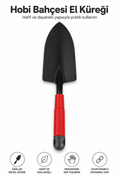 Alıç Bahçe Küreği Hobi Bahçesi El Küreği 30 cm Geniş Ağızlı Plastik Saplı Sak...
