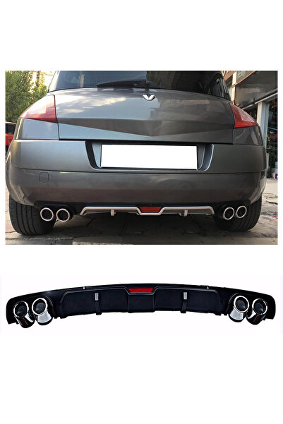 HasAkman Renault Megane 2 HB Siyah Difüzör 4 Krom Egzoz Görünümlü Difizör Ark...