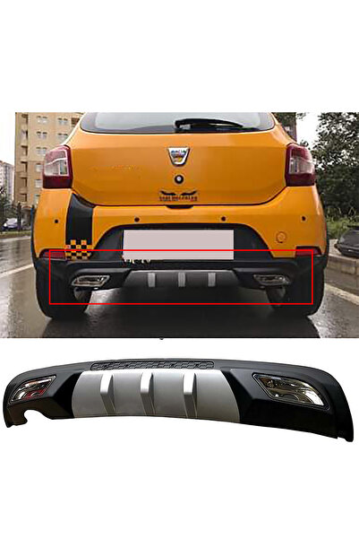 HasAkman Dacia Sandero Difüzör Difizör Gri + Kare Egzoz Görünüm C Tip