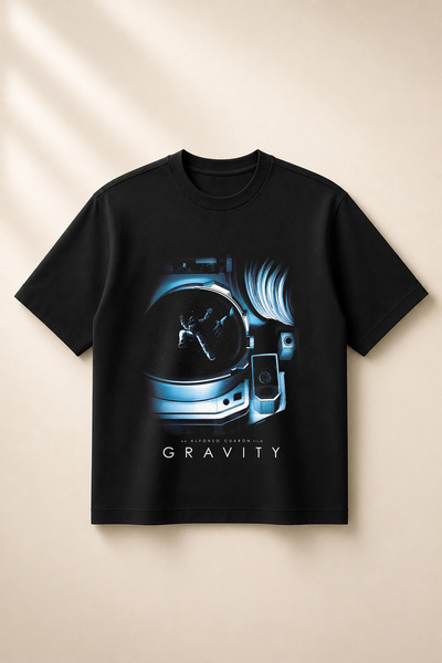 SVART WEAR Gravity Printed Oversize Boxy Cut Unisex 100% Cotton Tshirt (190 Gsm)