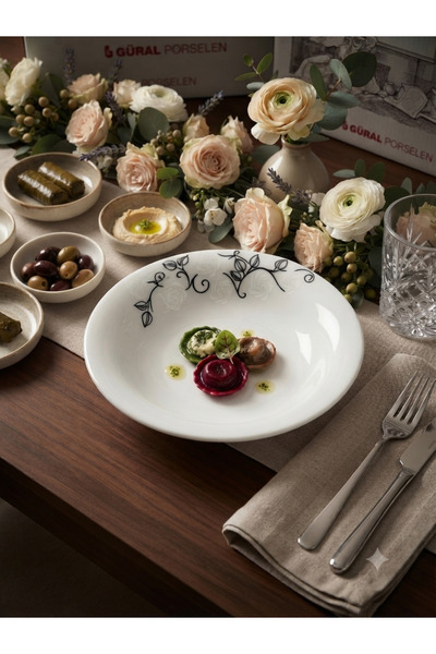 Güral Porselen 17cm Çukur Tabak 12 Adet