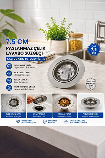 safestore Stainless Steel Kitchen Sink Strainer 7.5 cm - Sink Anti-Clogging F...