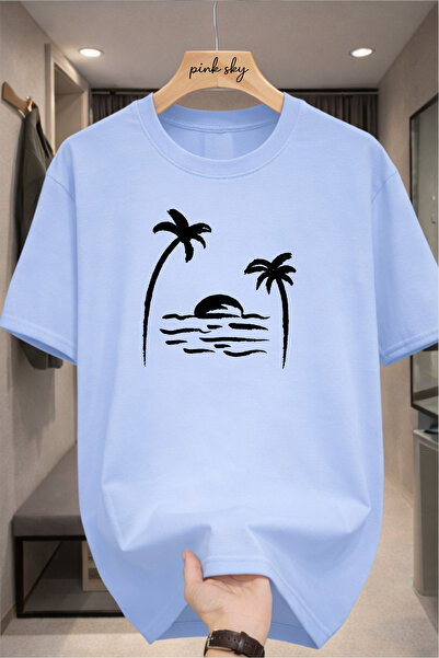 Pink Sky Premium Oversize T-Shirt 100% Cotton Unisex Comfortable Fit Trending...