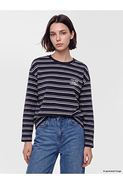 LC Waikiki Sparkling Choices from Shining Store Zero Roba Collar Striped Wome...