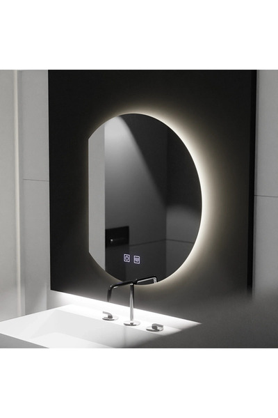 dimmable Oglindă LED semilună 54x60, Arcana Touch, Sistem anti-aburire