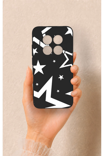 Vip Case حافظة سيليكون سوداء بنمط ميجا ستار متوافقة مع هاتف Redmi Note 15 Pro 5G