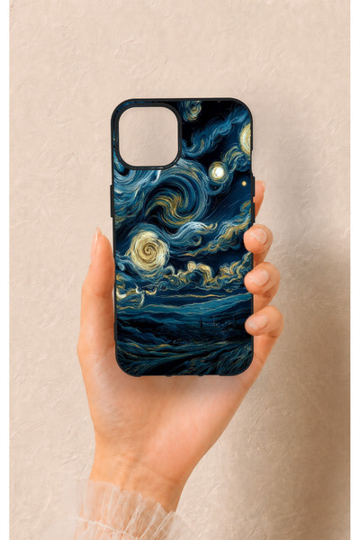 Vip Case iPhone 13 Uyumlu Yıldızlı Gece Desenli Silikon Kılıf