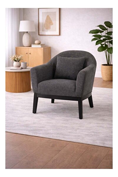 N.zone Modern chair with luxurious fabric and wooden legs – comfortable elega...