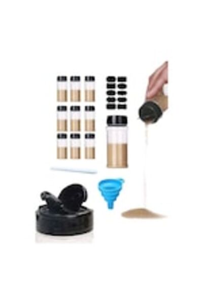 OEM Set 10 recipiente transparente pentru condimente din plastic cu capac
