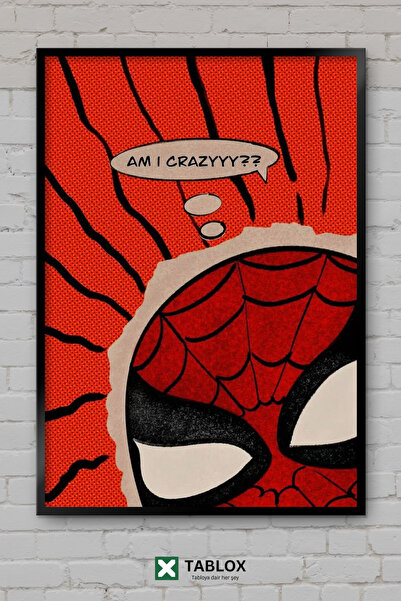 TABLOX Örümcek Adam Süper Kahraman Marvel Ahşap Çerçeveli Dekoratif MDF Tablo