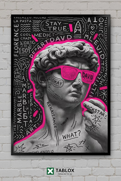 TABLOX Statuia lui David Pop Art Artă modernă Tablou decorativ din MDF înrăma...