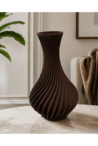 Genel Markalar modern spiral dekoratif 3D vazo 25 cm şık tasarım , çok renk s...