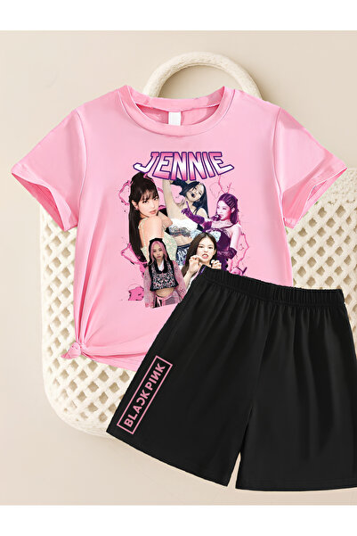 MAGORS Jennie from Blackpink K-Pop Printed Cotton Short Sleeved Children's Ts...