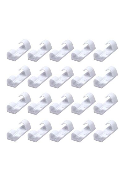 Duravel Cable Management Clips, Self-Adhesive Wire Holders, White Plastic Cor...