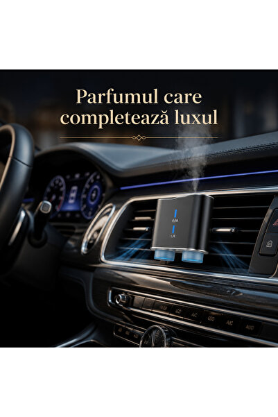 PRODYS Set Odorizant/Difuzor Auto Premium, Prodys, 4 Rezerve de Ulei Esential Incluse, 3 Moduri de Intensitate