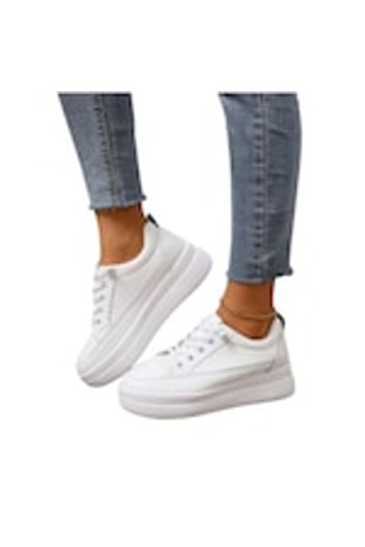 OEM Pantofi sport dama, albi, comozi, 38EU