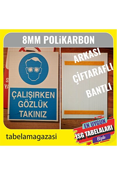 DURAK REKLAM Work Safety Sign for Wearing Glasses While Working A3 30X40 cm