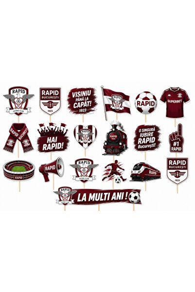 DecoParty Set de decorațiuni pentru tort – Tematică Echipa de Fotbal RAPID BU...