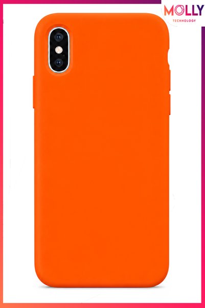 Molly Orange Liquid Inside Velvet Matte Silicone Case for iPhone XS Max
