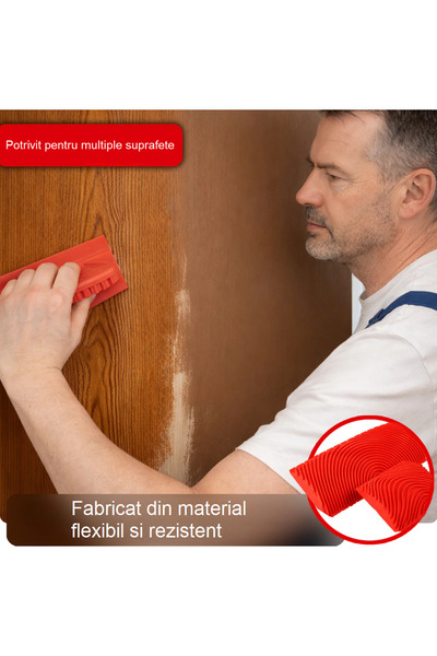 VELORA Perie din cauciuc pentru efect lemn, imitare fibra lemn, decorare pere...