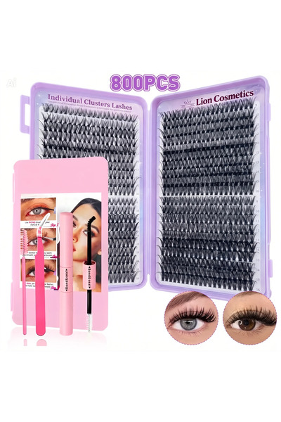 lion cosmetics 800 Adet Temu Takma Kirpik Seti 30D 40D 60D 80D Mix 8 - 16 mm ...