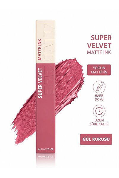 NUNUKO Super Velvet Matte Ink Likit Mat Ruj - Kalıcı Kadifemsi Mat Bitiş - Yo...