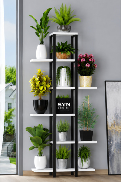 Genel Markalar SYN Design 6 Katlı Çiçeklik Metal Ayaklı Saksılık Bitki Standı...