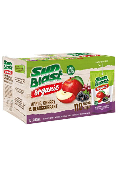 Sun Blast عصير تفاح عضوي 200 مل (10 زجاجات)
