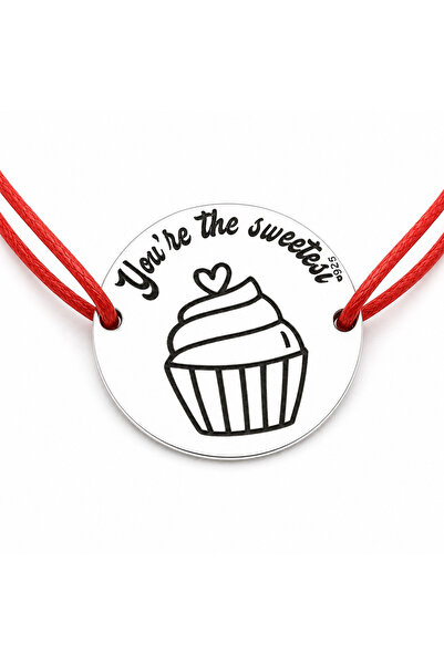 Simoshop Brățară argint 925 cu bănuț You’re the Sweetest, șnur reglabil — cad...