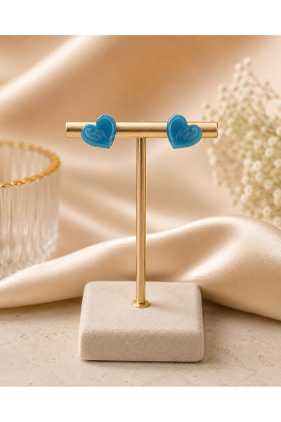 Eloré Blue Bliss Heart Earrings