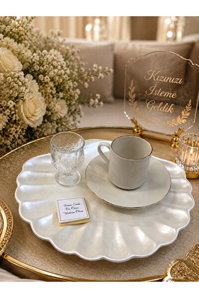 Masalsı Concept Beton Damat Kahvesi Tepsisi, Damat Fincanı Tepsisi, Tuzlu Kah...