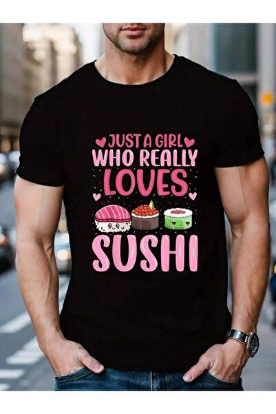 KYMC07 100% Cotton Japanese Lover - Just A Girl Who Really Loves Sushi Men's ...