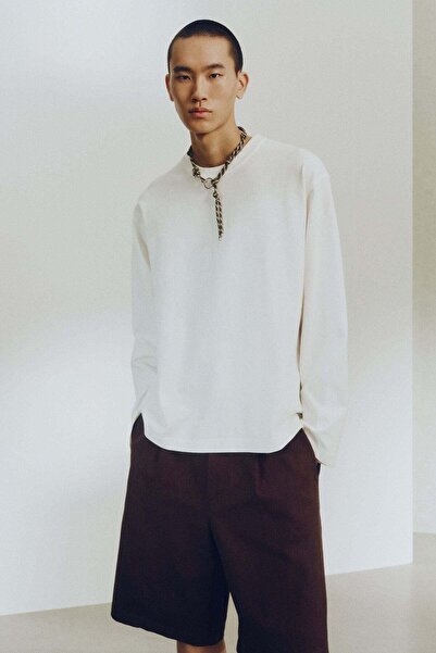 H&M Loose Fit Long-sleeved cotton T-shirt
