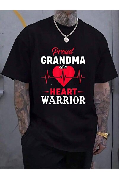 KYMC07 تي شيرت صيفي للرجال من القطن بنسبة 100%، بطبعة "Proud Grandma Of A Hea...