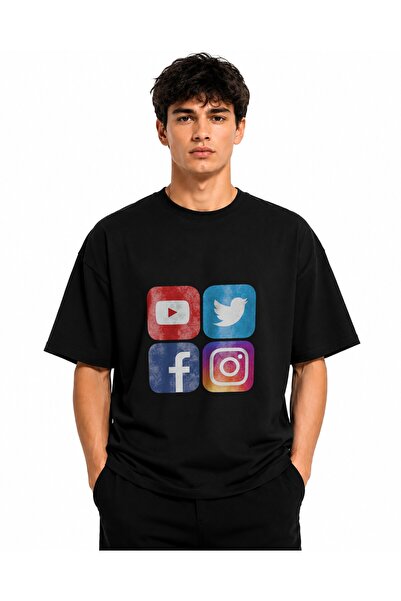 Inscriptie Tricou Unisex Bumbac Premium Casual " Social media 8 "