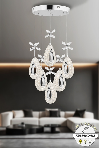 Capella Aydınlatma Kumandalı Diamond 3 Renk Işık Özellikli Dimmerli Krom Kapl...
