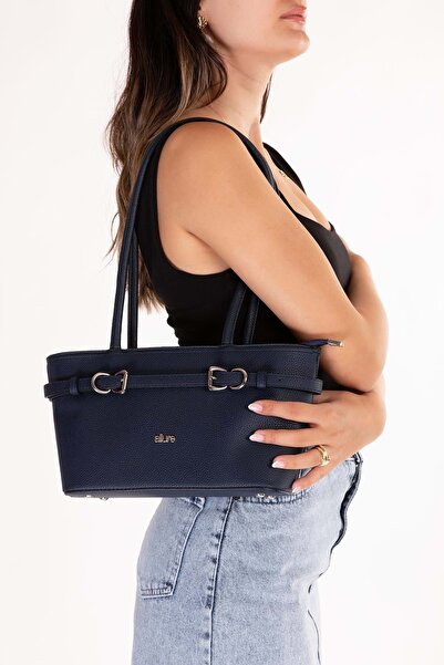 Gondol Women's Daily Hand and Shoulder Bag Ald.4586 Navy Blue