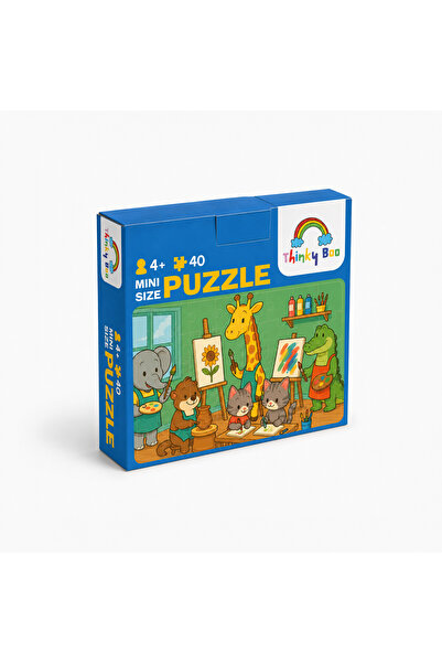 Thinky Boo Sanat Sınıfı Mini Puzzle 40 Parça 3-7 Yaş Eğitici Çocuk Puzzle Yapboz