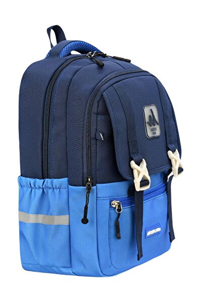 Bevitton 707 Lacivert-Mavi Suya Dayanıklı Kumaş Okul Çantsı Hafıf Unisex Günlük Sırt Çantası