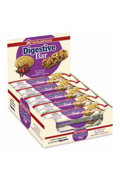 Papadopoulou ΠΑΠΑΔΟΠΟΥΛΟΥ DIGESTIVE BARS (10x28gr.) - (ΚΟΚΚΙΝΑ ΦΡΟΥΤΑ ΚΑΙ ΣΟΚ...