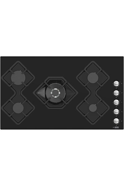 Generic GL General Goldin Built In Black Steel 5 Burner Cooker, 87x52cm, Tota...