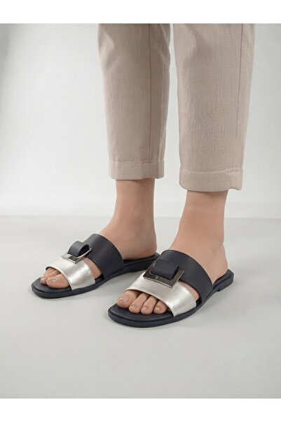 Rüya Shoes Daily Buckle Poly Sole Comfortable Genuine Leather Slippers